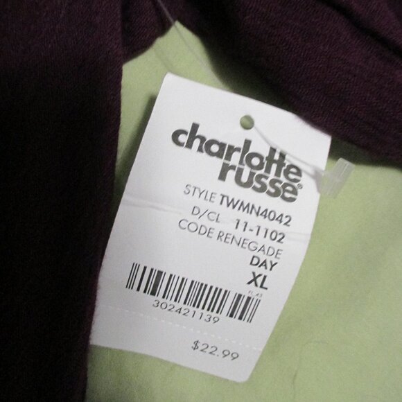 Charlotte Russe NEW top purple Whimsy Goth feminine lace open shoulder size XL - Picture 4 of 9